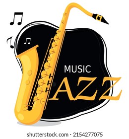Isolated saxophone jazz music vector illustration