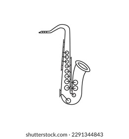 Isolierte Saxophonmusiksymbol Symbol Flaches Design Vektorgrafik