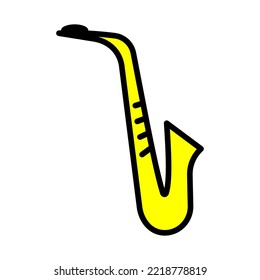 Isolated Saxophone Vector Icon, Emoji, Emoticon