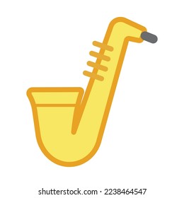 Isolated Saxophone Vector Icon, Emoji, Emoticon