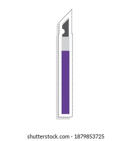 Isolated scalpel tool back to school sticker- Vector