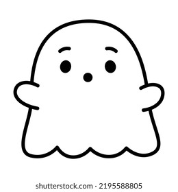 Isolated scared ghos cartoon kawaii Vector