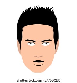 Isolated scared man on a white background, Vector illustration
