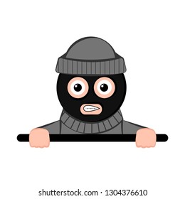 Isolated scared thief cartoon. Vector illustration design