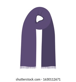 Isolated scarf image. Winter clothes icon - Vector