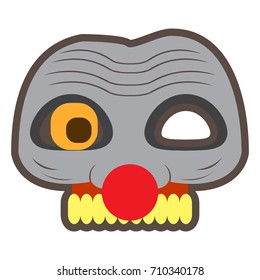 Isolated scary clown mask on a white background, Vector illustration