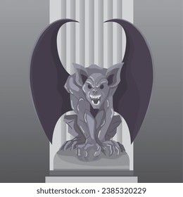 Isolated scary gargoyle Fantasy character Vector