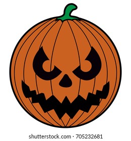 Isolated scary pumpkin icon on a white background, vector illustration