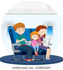 Isolated scene with passengers sitting in seat  illustration
