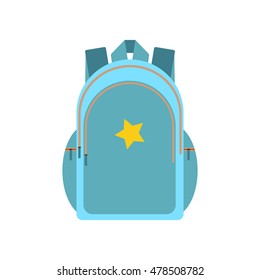 Isolated school backpack on white background. Flat style icon. Vector.