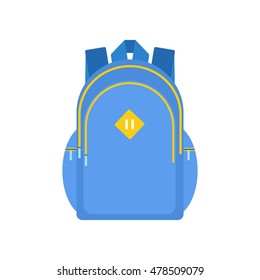 Isolated school backpack on white background. Flat style icon. Vector.