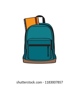 Isolated school bag with a book