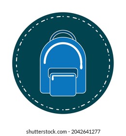 Isolated school bagpack on a sticker School supply icon