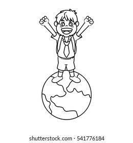 Isolated school boy design