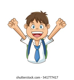 Isolated school boy design