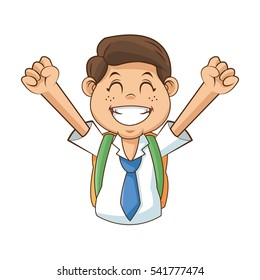 Isolated school boy design