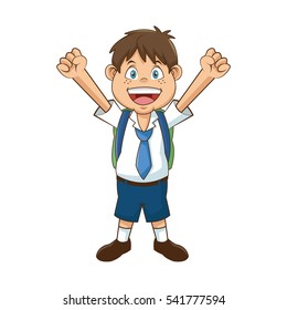Isolated school boy design