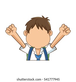 Isolated school boy design