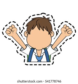Isolated school boy design