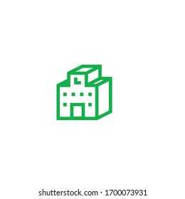 Isolated School Building Emoji, emoticon, vector flat icon