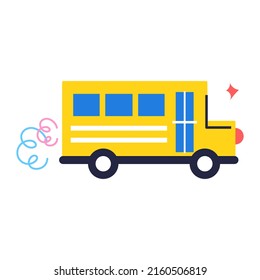 Isolated school bus icon flat design Vector illustration