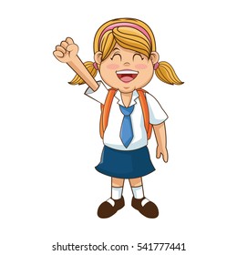 Isolated school girl design