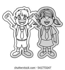 Isolated school kids design