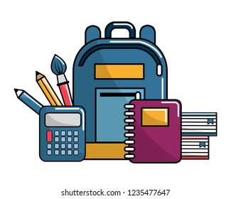 Isolated school supplies design