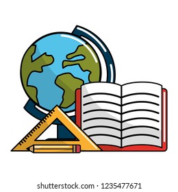 Isolated school supplies design
