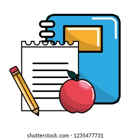 Isolated school supplies design