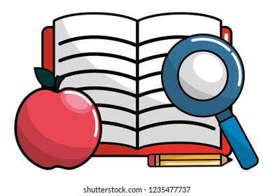 Isolated school supplies design