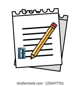 Isolated school supplies design