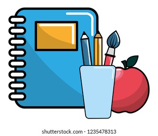 Isolated school supplies design