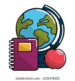 Isolated school supplies design