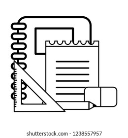 Isolated school supplies design
