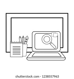 Isolated school supplies design