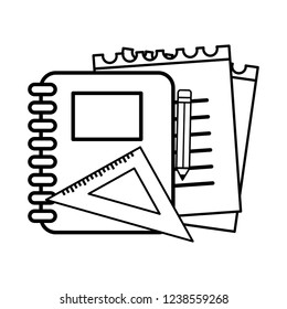 Isolated school supplies design