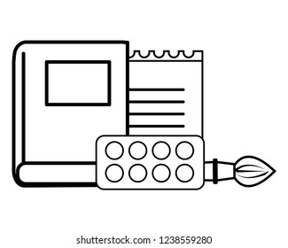 Isolated school supplies design