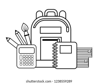 Isolated school supplies design