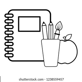 Isolated school supplies design