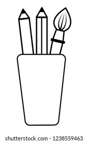 Isolated school supplies design