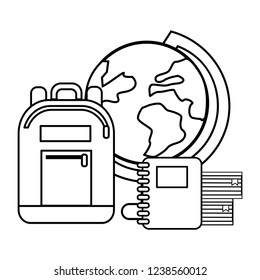 Isolated school supplies design