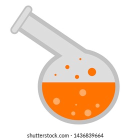 Isolated science lab flask with a liquid - Vector