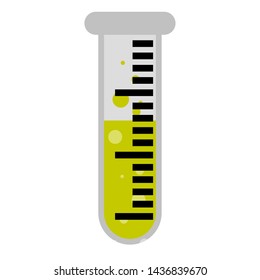 Isolated science lab flask with a liquid - Vector