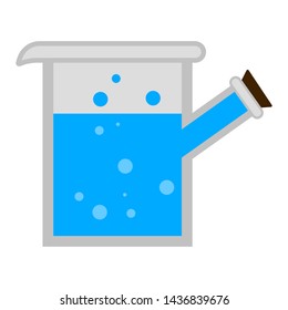 Isolated science lab flask with a liquid - Vector
