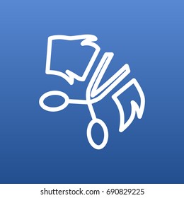 Isolated Scissor Outline Symbol On Clean Background. Vector Grooming Element In Trendy Style.