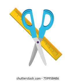 Isolated scissor and ruler design