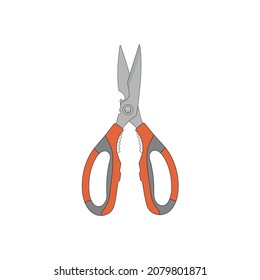 Isolated scissor white background flat design