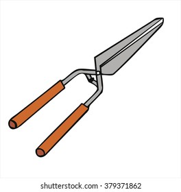 isolated scissors, garden tools, cartoon vector