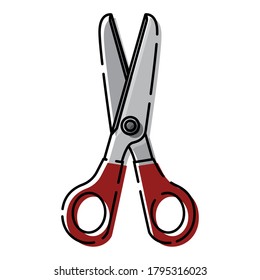 Isolated scissors icon. School supplies icon - Vector